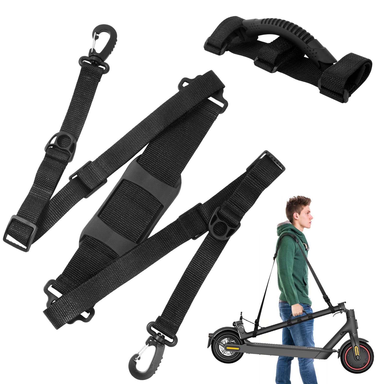 Ainiv Shoulder Strap for Scooter, Adjustable Electric Scooter Strap, Hand Carrying Strap for Children Folding Bike, Xiaomi M365 Electric Scooter Accessories