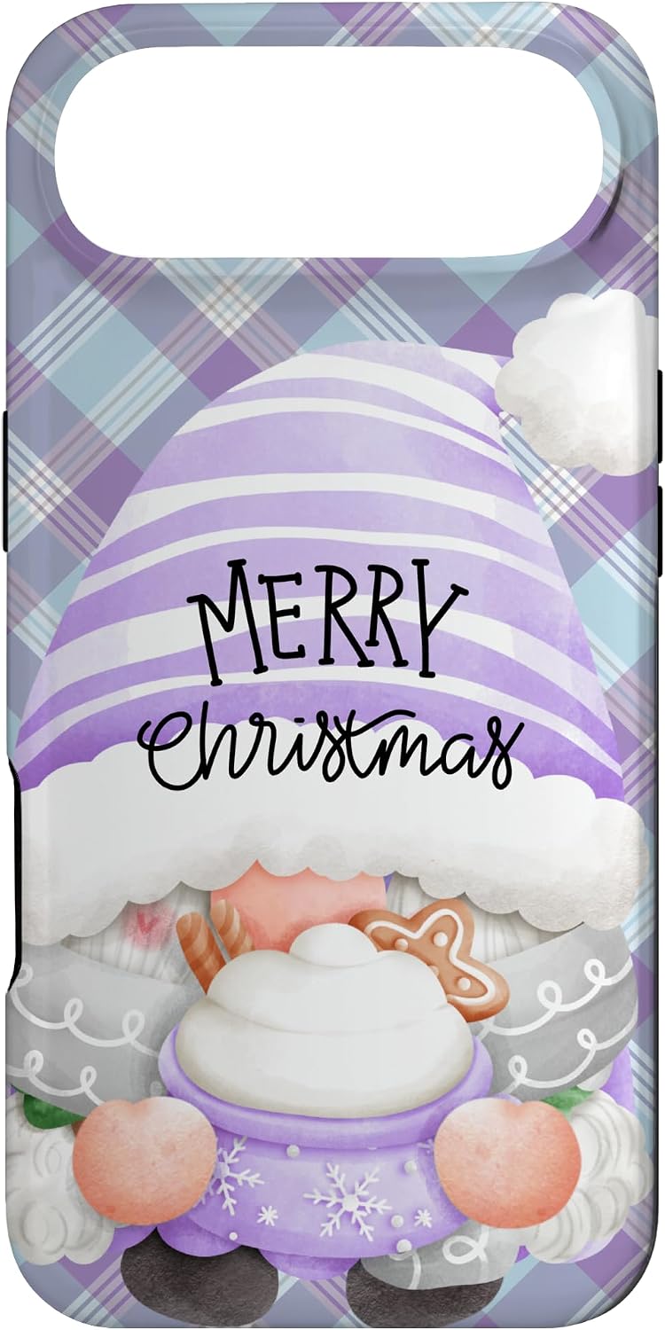 Purple Lavender Christmas Gnome Christmas Plaid Phone Case for iPhone Air