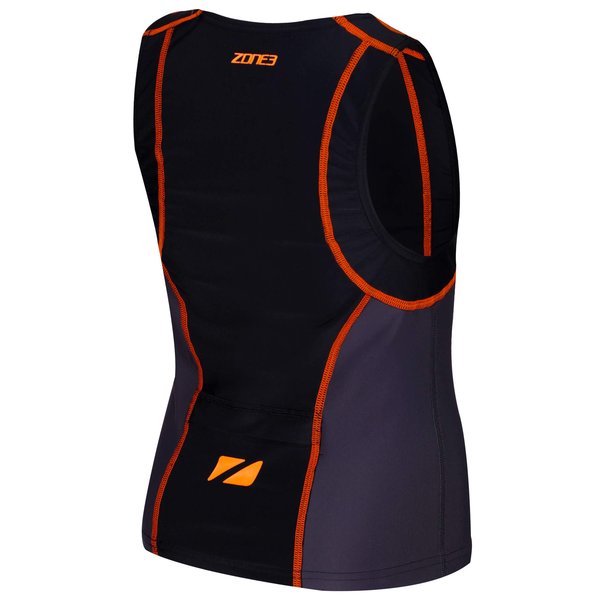 ZONE3 Unisex-Youth Kids Adventure Tri Top, Black/Neon Orange, S