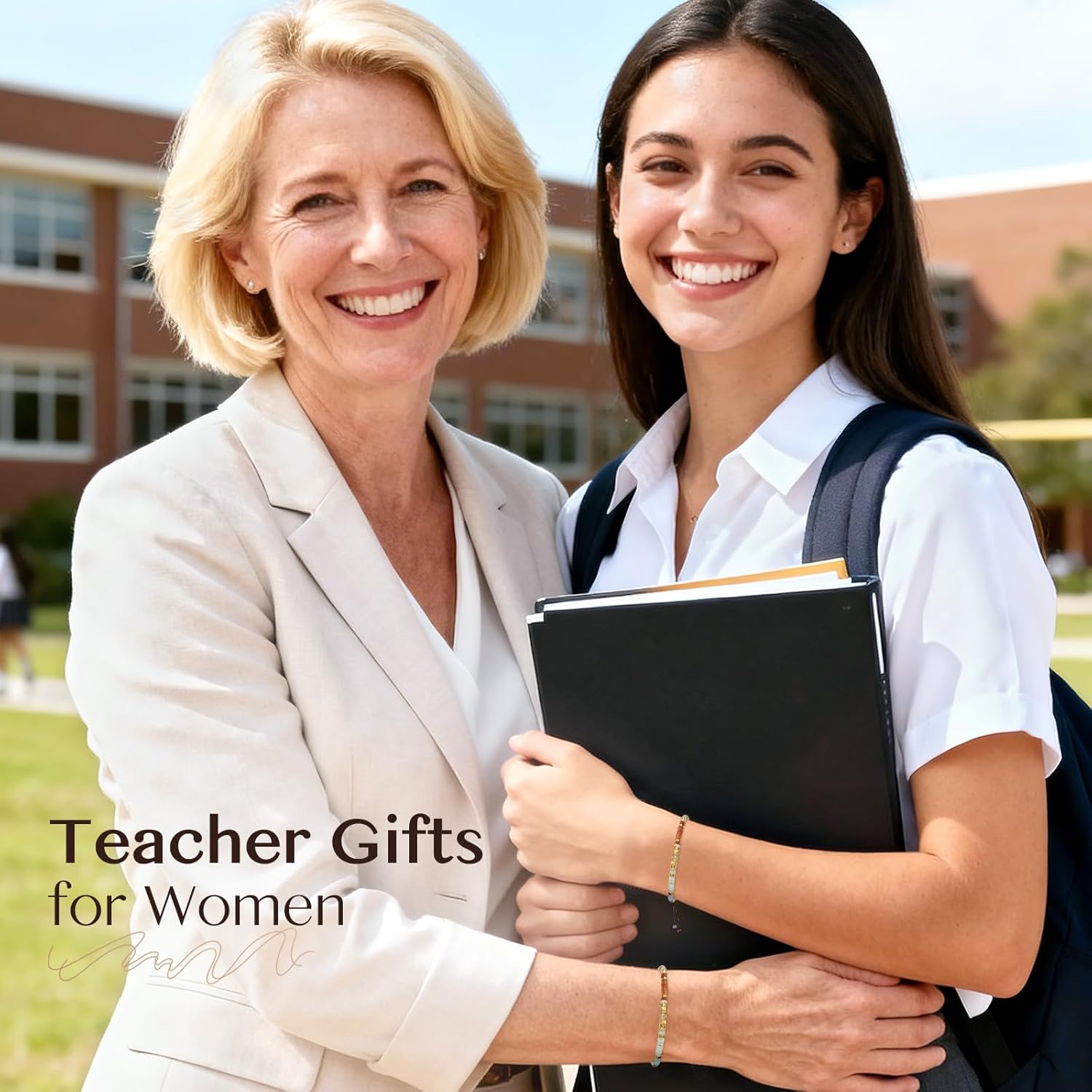 Inspirational Christmas Bracelet Gifts for Women: Healing Natural Stone Bracelet - Thinking of You Get Well Soon Birthday Gifts for Friend Sister Bestie BFF - Image 2