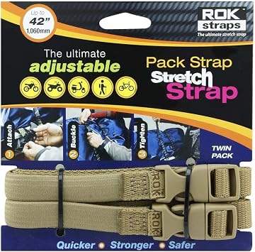 ROK Strap Stretch Adjustable 12-42 2-Pk Coyote Tan