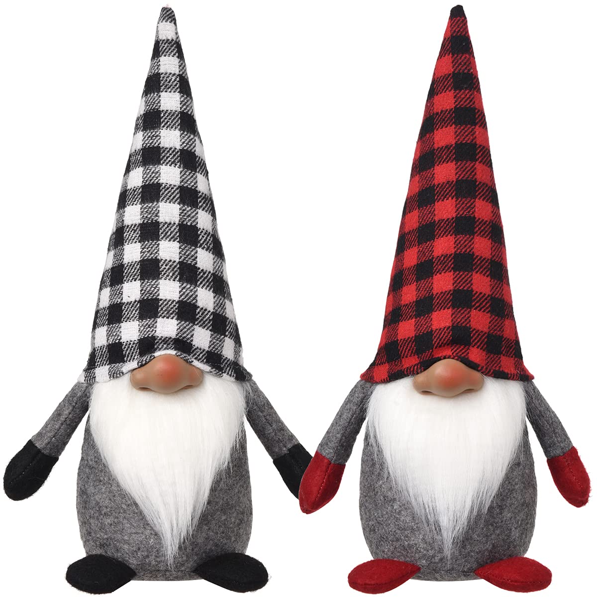 2 PCS Handmade Plush Gnomes Lattice Home Gnome Decoration Room Decor for All Seasons Decorate Living Room Kitchen Shelf Fireplace Windowsill Gnome Doll Figurine 12 Inches