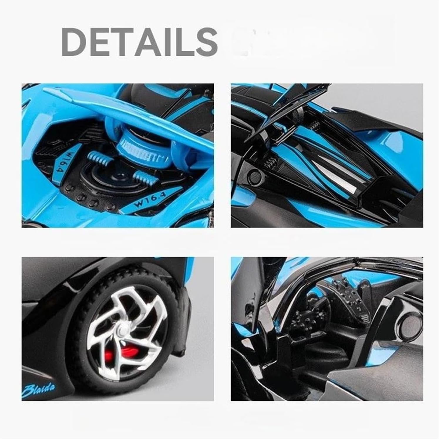 シミュレーションカーモデル 1:32 W16用 合金スポーツスーパーカーモデル ダイキャストメタル車両記念品 ディスプレイ/ショーケ