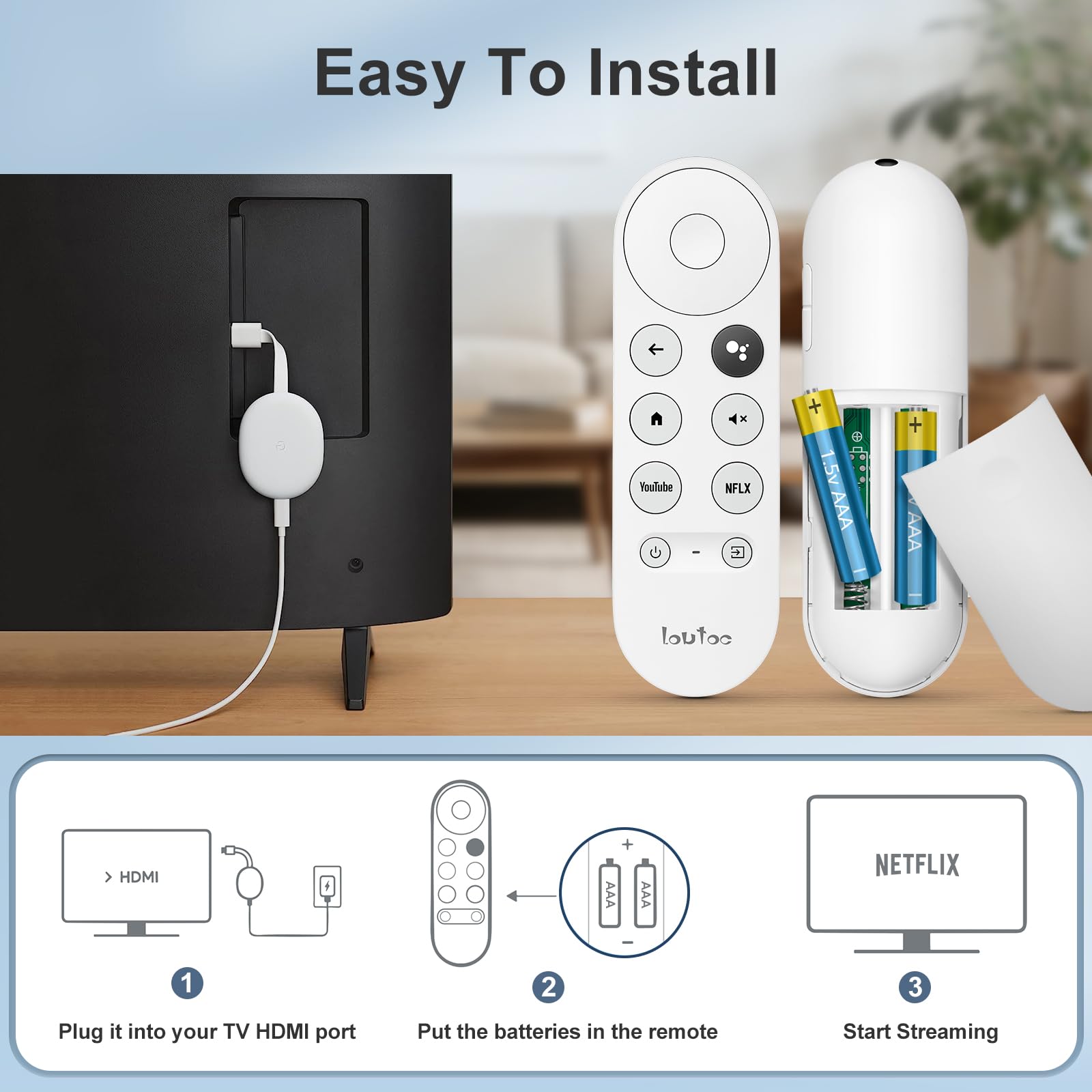 Zamienny pilot do Chromecasta z Google TV, pilot Chromecast do Google HD/4K & Google TV Streamer 4K