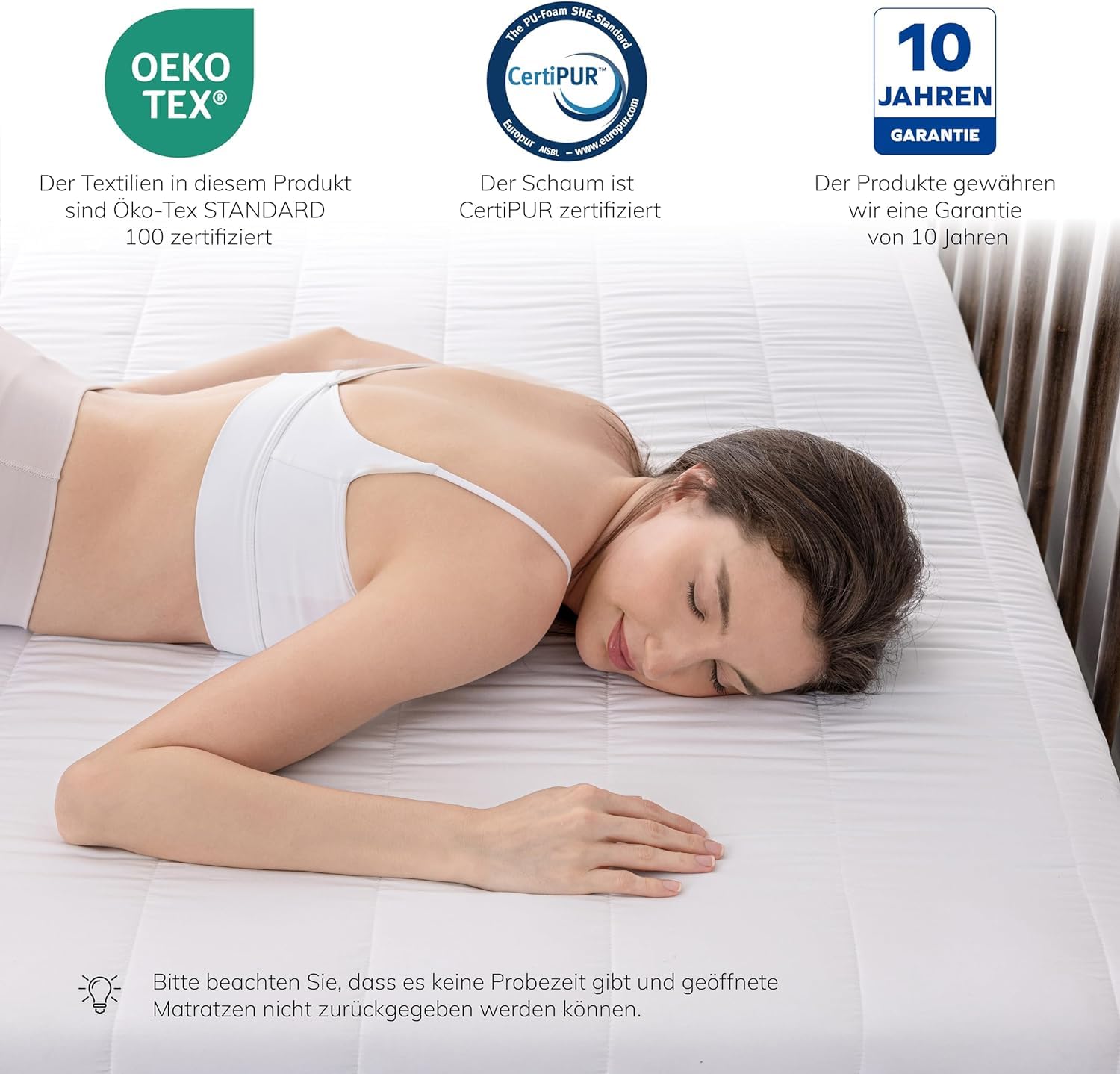 EGO Home Matratze 100x200 cm Hoch 11cm H2-7-Zonen Kaltschaummatratze mit Memory Foam, Öko-TEX Zertifiziert, Punktelastisch, Rückenschonend - Weicher Bezug mit Wolken-Ahnlichem Tragegefühl