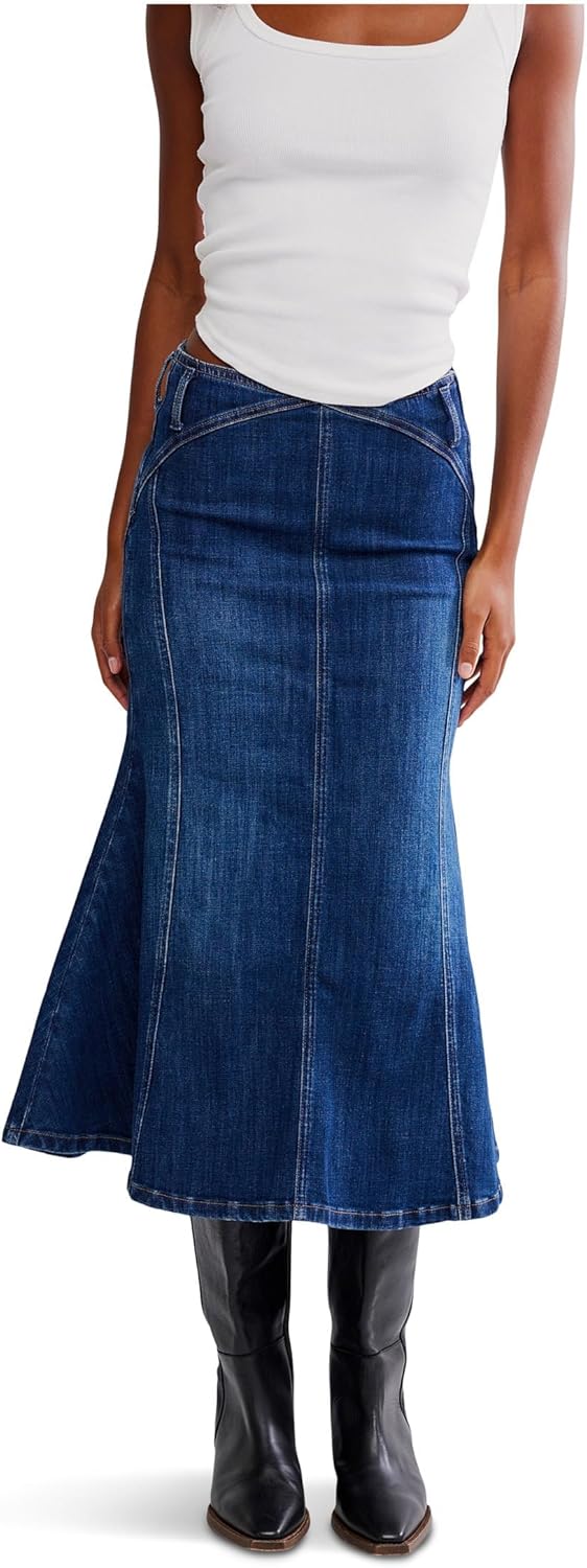 Free People Womens Zia Denim Skirt