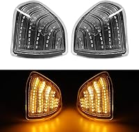 Vista 10 de Jinfili Lente ahumada LED para espejo lateral con señal de giro secuencial para lámparas de espejo retrovisor 68302828AA 68302829AA para camiones