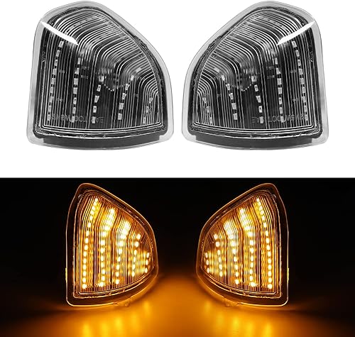 Miniatura 7 de Espejo lateral LED intermitente, luz de retrovisor izquierdo y derecho, lente de cubierta transparente para 68302828AA 68302829AA compatible con