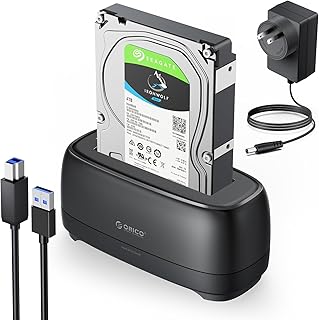 ORICO External Hard Drive Docking Station for 2.5/3.5 Inch HDD SSD USB 3.0 to SATA Hard Drive Dock Up to 20TB Support UASP 12V Power Adapter