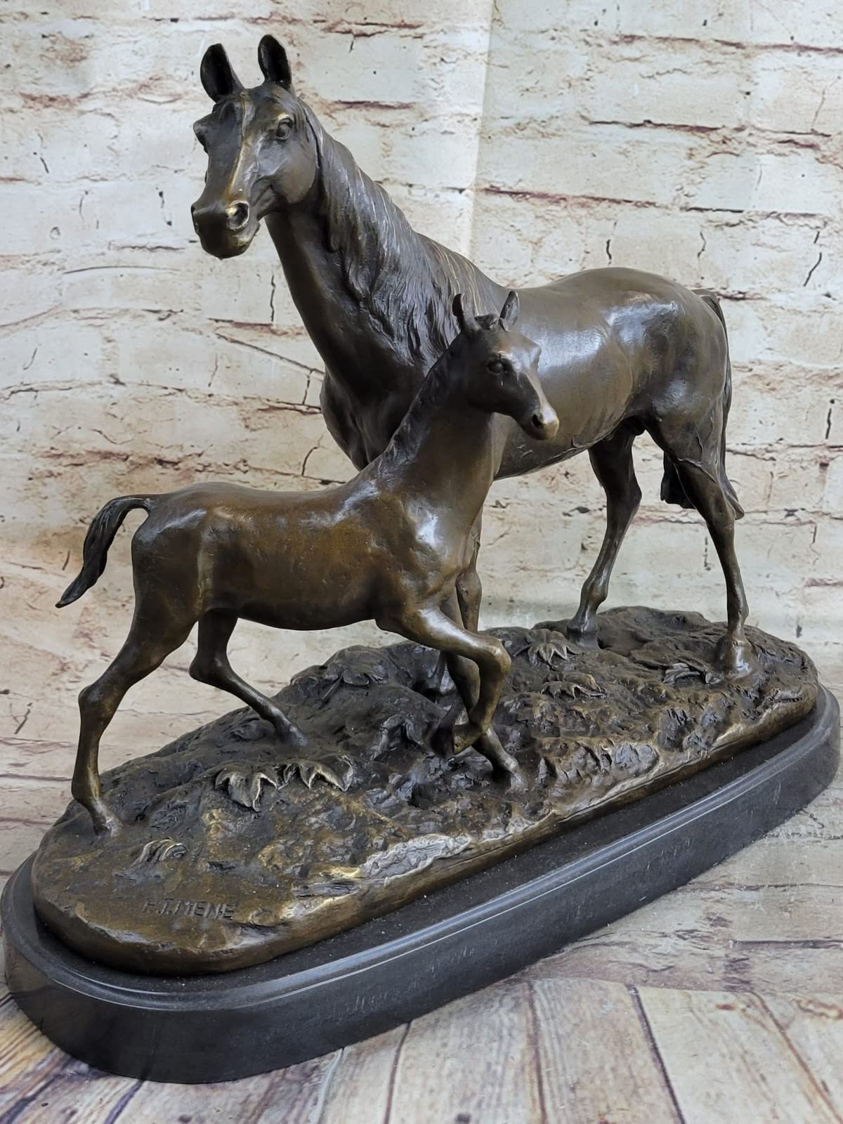 EUROPEAN BRONZE Bronze Horse Mene Arabian Mare L`Accolade Sculpture Statue Vintage Figure Decor Gift Deal Artwork