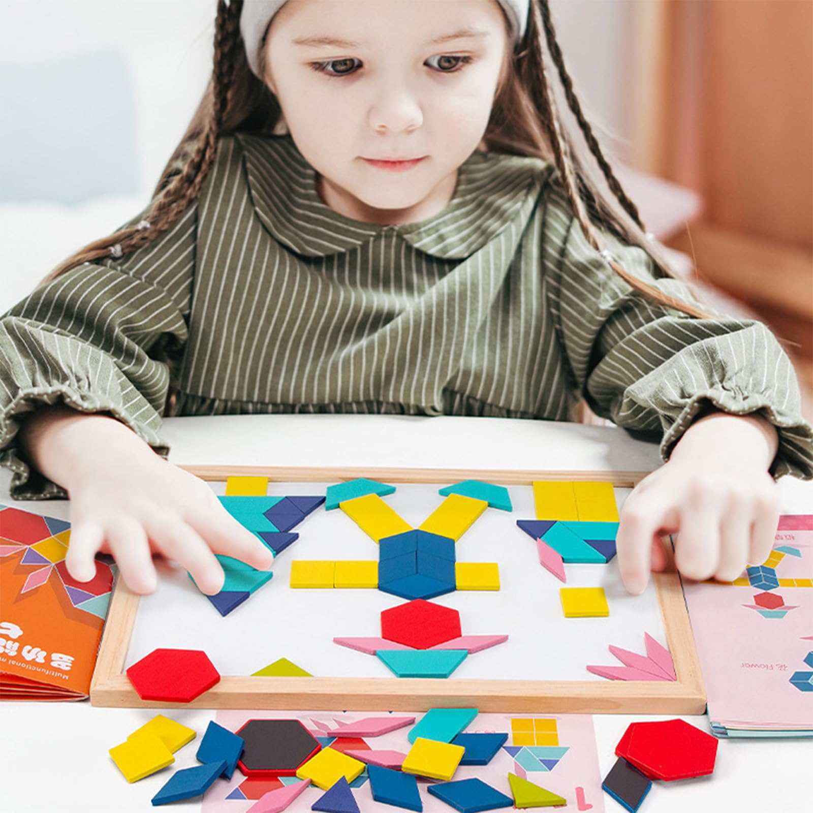 Bloques De Patrones para Niños 210 Piezas Magnéticas Multicolor Educativo