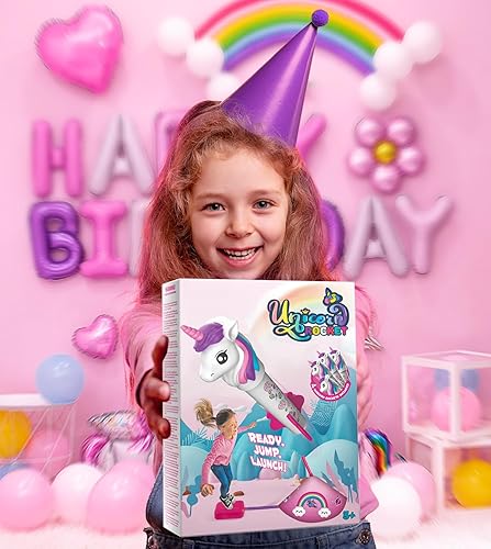 Miniatura 7 de beefunni Lanzacohetes de unicornio para niñas, 4 juguetes de unicornio para exteriores, regalos de cumpleaños de Navidad para niñas de 2 a 4 a 6