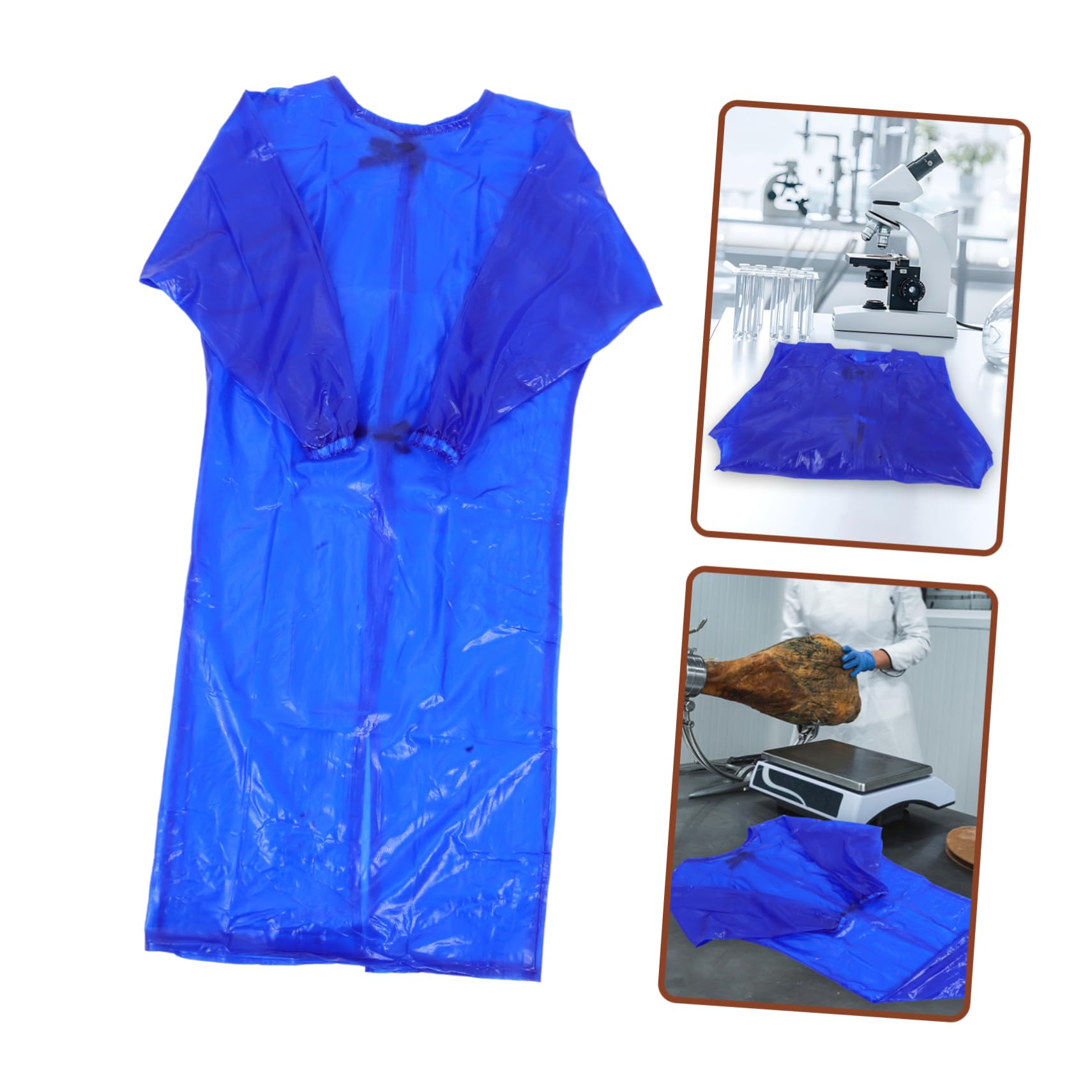 HOMSFOU Langarmbluse Geschirrspülschürze wasserdicht wasserdichte Schürze Laborjacke Schürzen Masse Laborkittel Küchenschürzenärmel Bulk-Schürzen PVC Blue