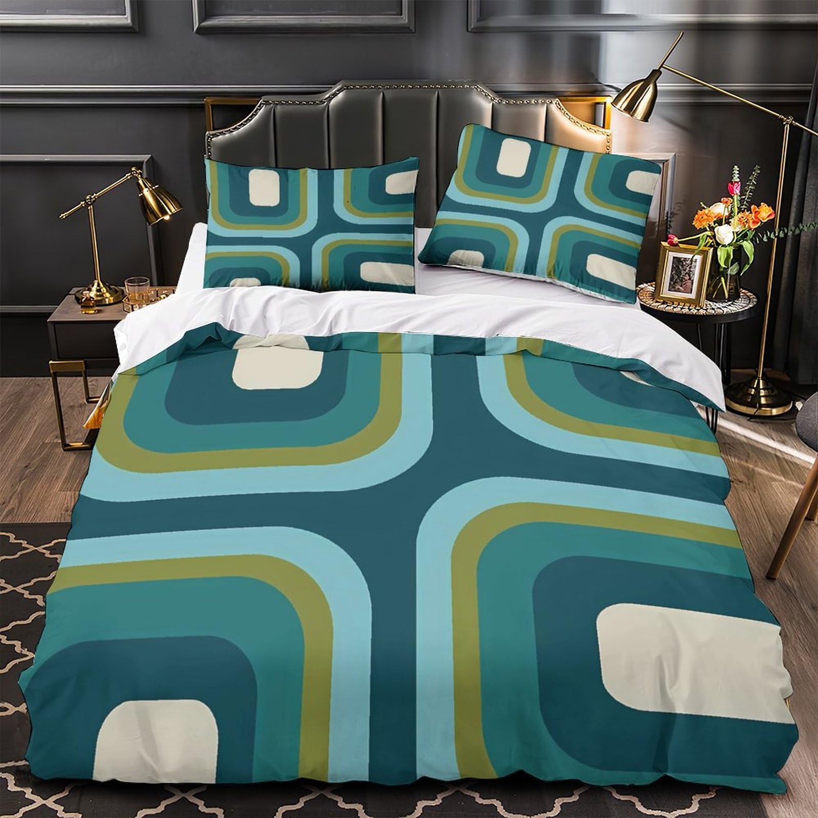 Parure de lit microfibre hypoallergique 135x200 housse couette motifs 3D