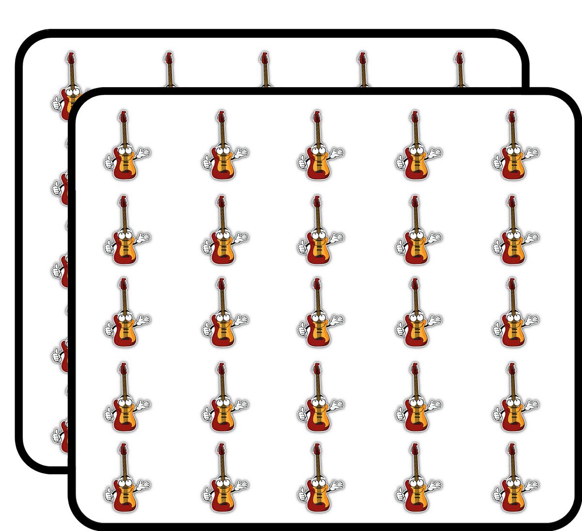 Electric Guitar Smiley Decorative Scrapbooking Sticker Waterproof Vinyl Stickers for Water Bottle, Laptop & Phone Case – 50 Pack