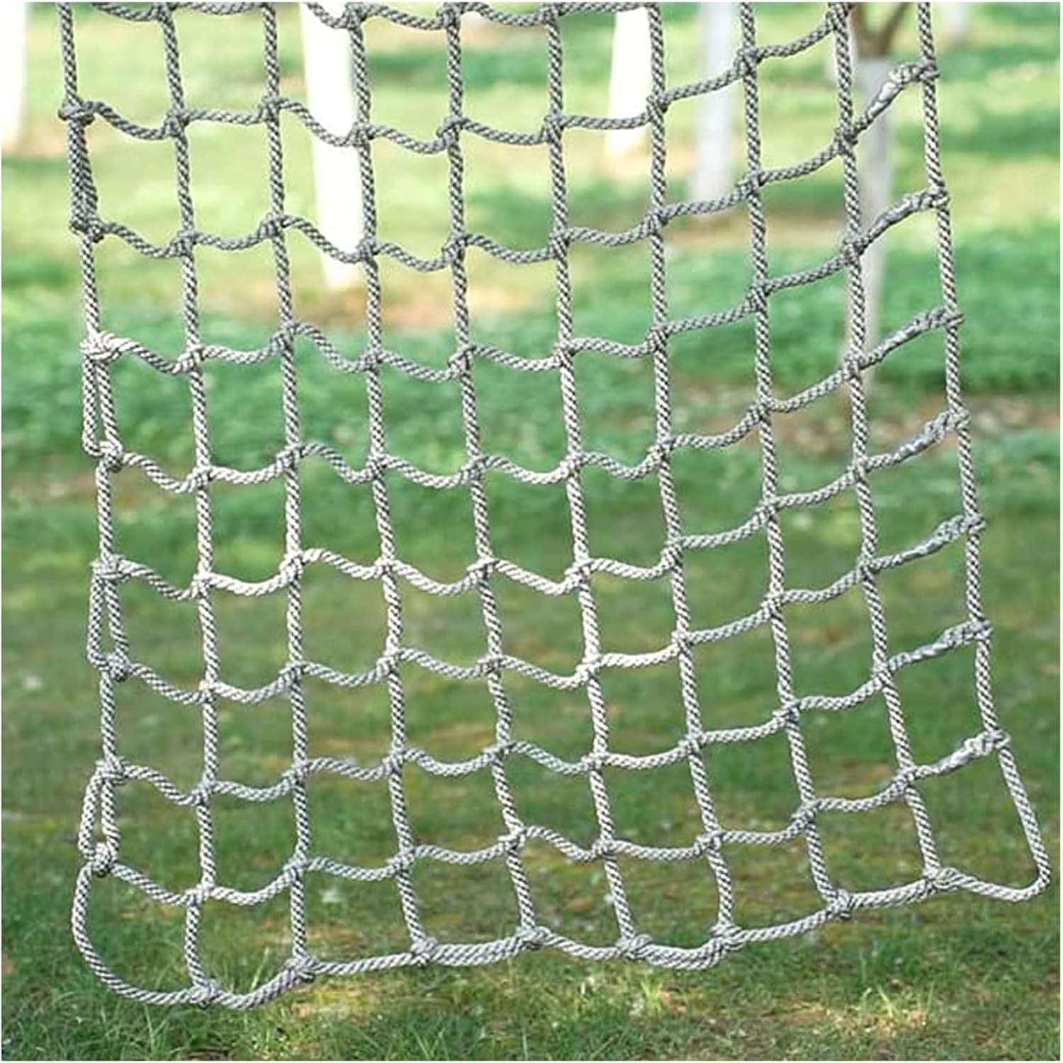 Climbing Cargo Net - 1x1m (3.3x3.3ft) Rope Ladder for Gym, Playground, Tree House - Indoor/Outdoor Safety Training Net for Kids and Adults