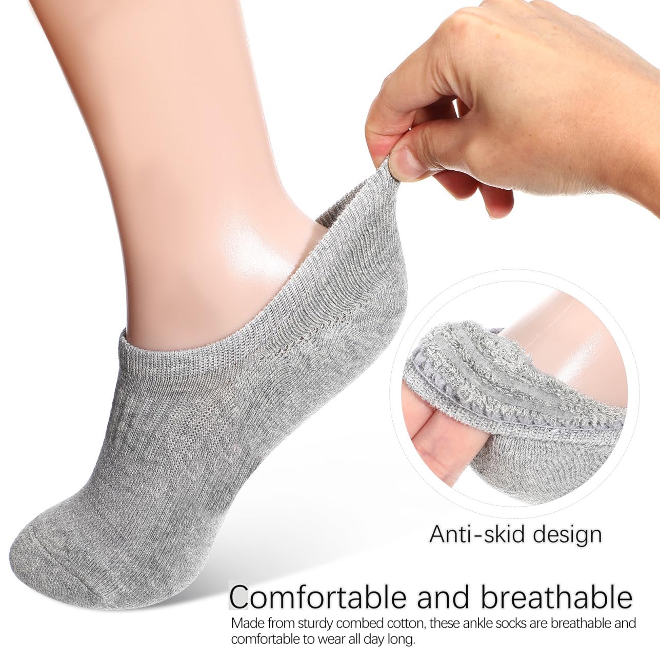 6 Paare Baumwoll Sneaker Socken Unisex Unsichtbare Kurzsocken Atmungsaktiv Verschleißfest Bequeme Füsslinge für Damen und Herren Waschbar und Langlebig