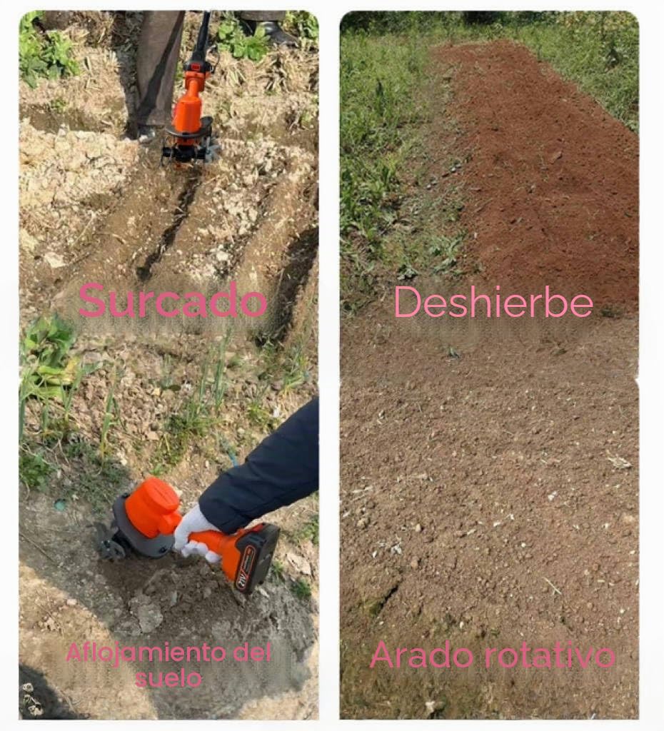 Motoazada eléctrica sin Cable,24v Rotavator eléctrico,235rpm Cultivador de Mano,para jardinería Mantenimiento del césped Excavación del Suelo Cultivo