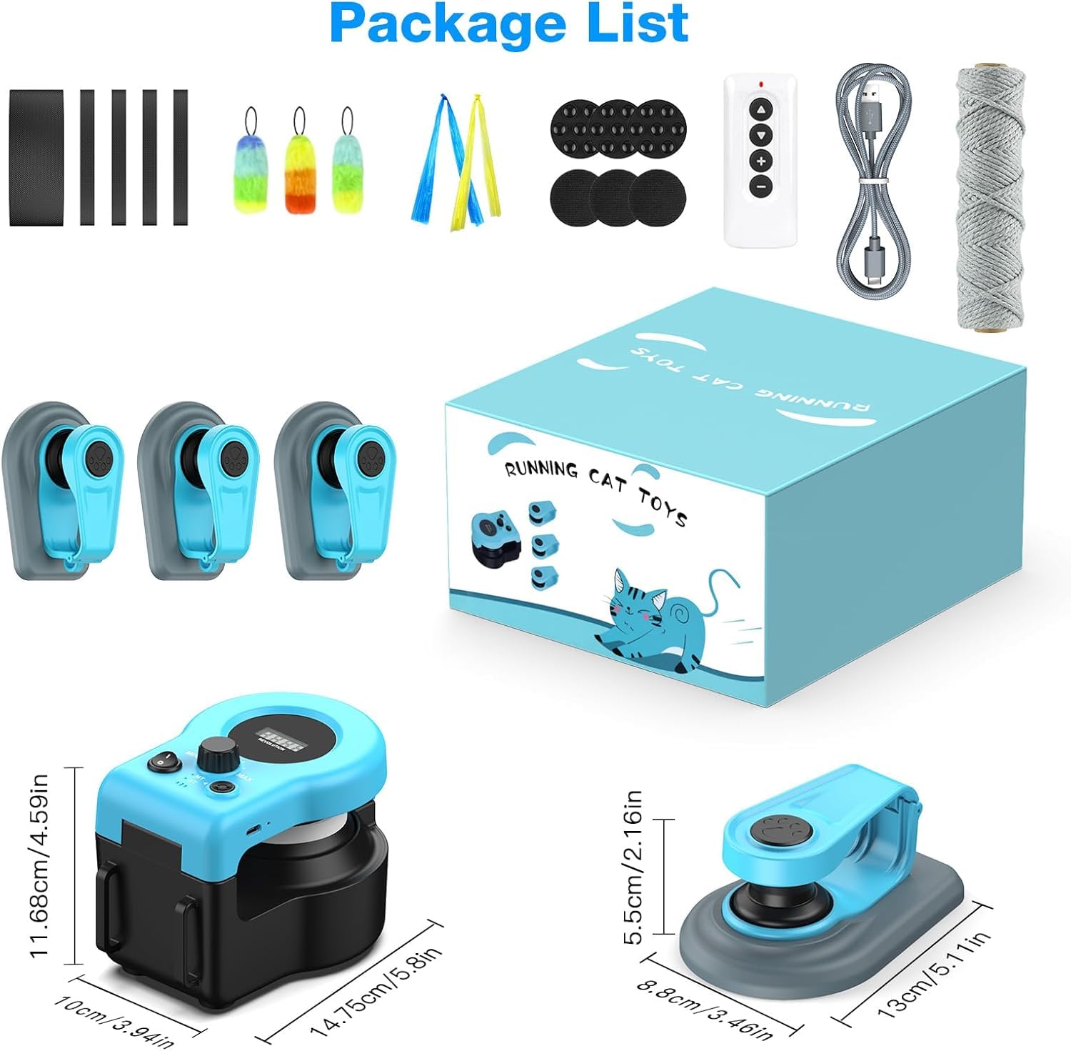Juguete para gatos autoempleo, juguete interactivo para gatos, juguete de plumas para gatos eléctrico, juguete de caza de gatos simulado, cinta de correr para gatos, modo dual, velocidad ajustable