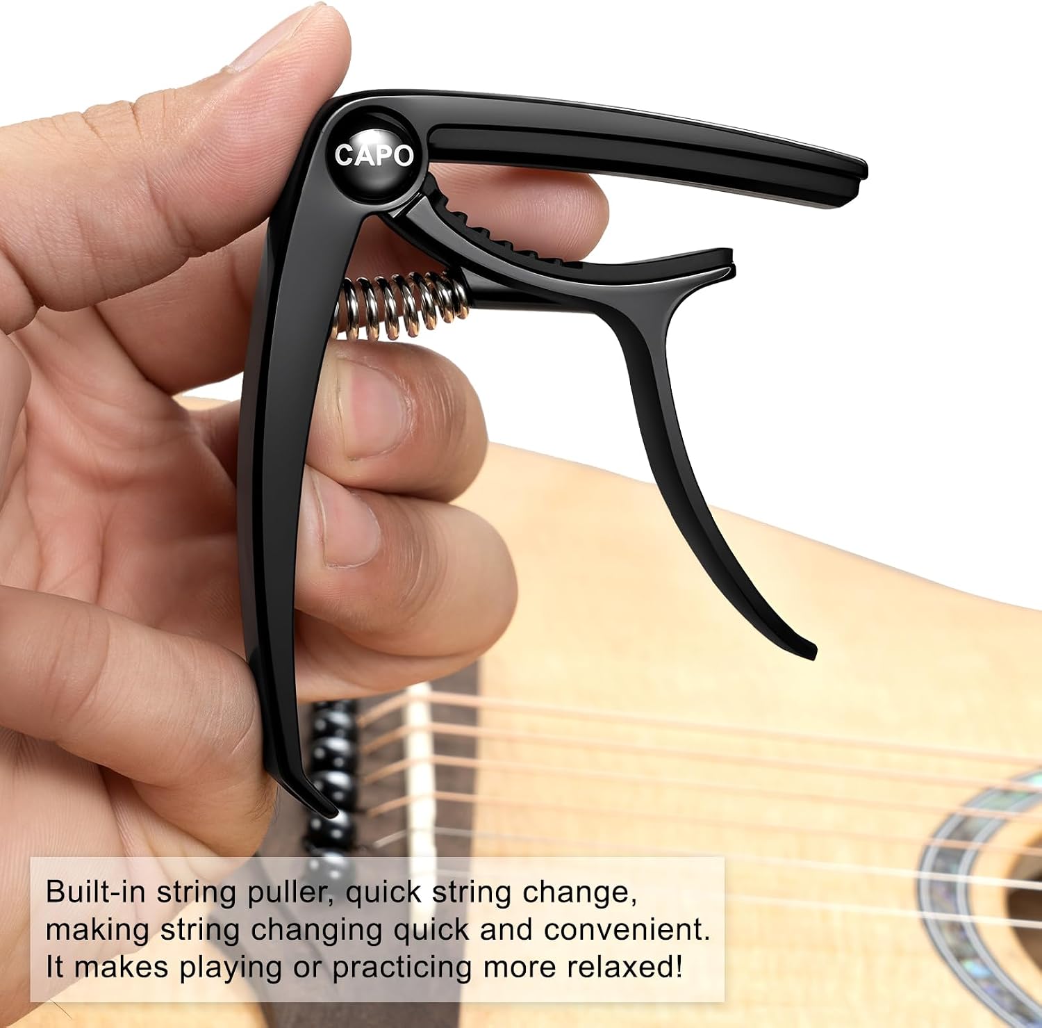 Guitar Capo, HooztPro Capo for Acoustic and Electric Guitars, acoustic guitar 6 string, Electric guitar capo, Kapo, Guitar capos(Black).