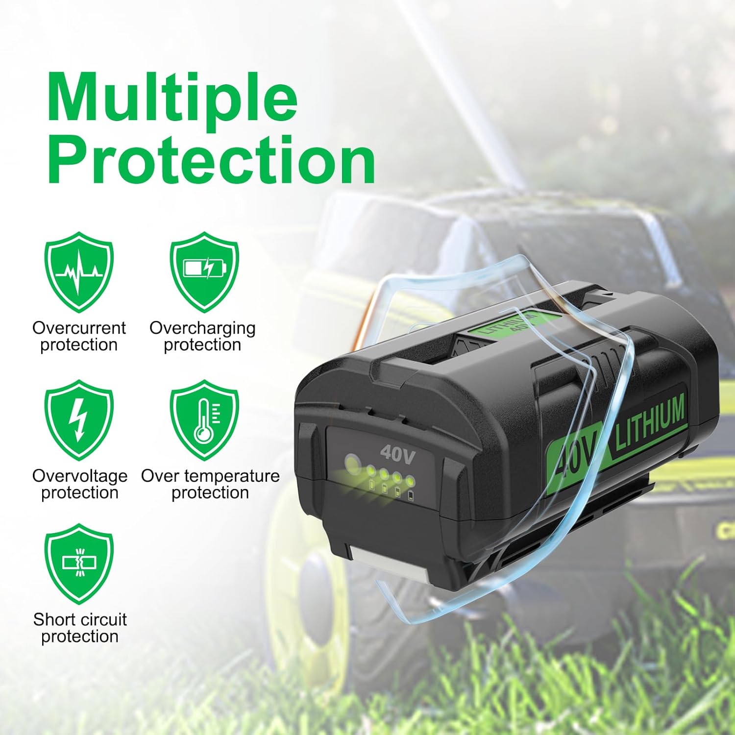 40v 7.5Ah High Capacity Replace for Ryobi 40v Battery OP4075A OP40602 OP40601 OP4060A OP4040 OP4050