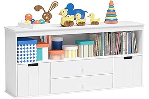 Toy Storage Organizer with 2 Drawers, Kid's Toy Cabinet