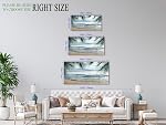 Tropical Beach Toile Art mural - Ocean Waves Photos Côte océanique Bleu Ciel et Mer Imprimer Mer Palmier Feuilles Scène Peinture Artwork Salon Chambre Bureau Maison Décor 60X120CM