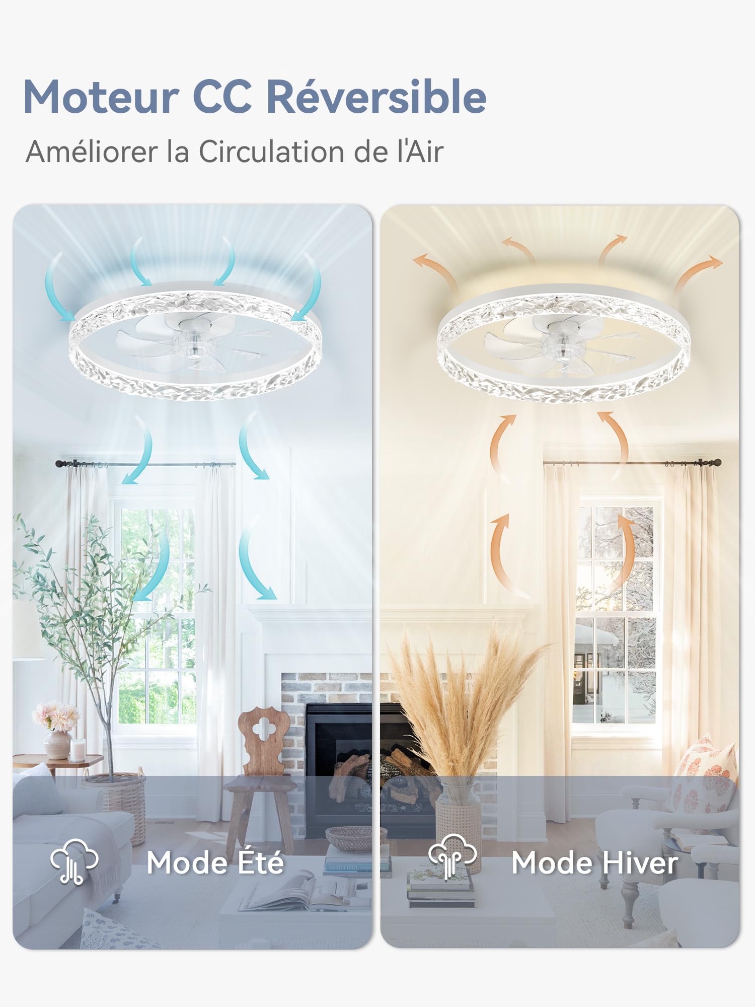 ZMISHIBO Ventilatore da soffitto con LED