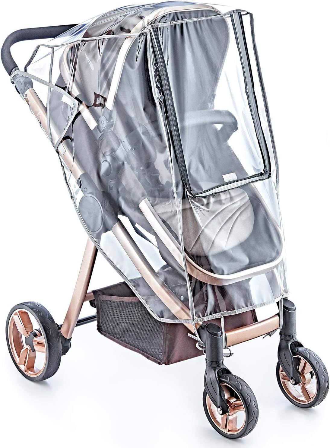 NESHE Baby Stroller Rain Cover Universal - Weather Shield for Umbrella Plastic Stroller - Windproof Waterproof Stroller Accessories Protective from Rain Wind Dust Mosquito
