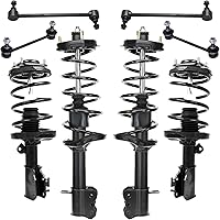 Vista 368 de Detroit Axle - Kit de puntales delanteros para Ford 2000-2004 Focus 2 puntales con muelle helicoidal 2 brazos de control inferiores con rótulas 2001