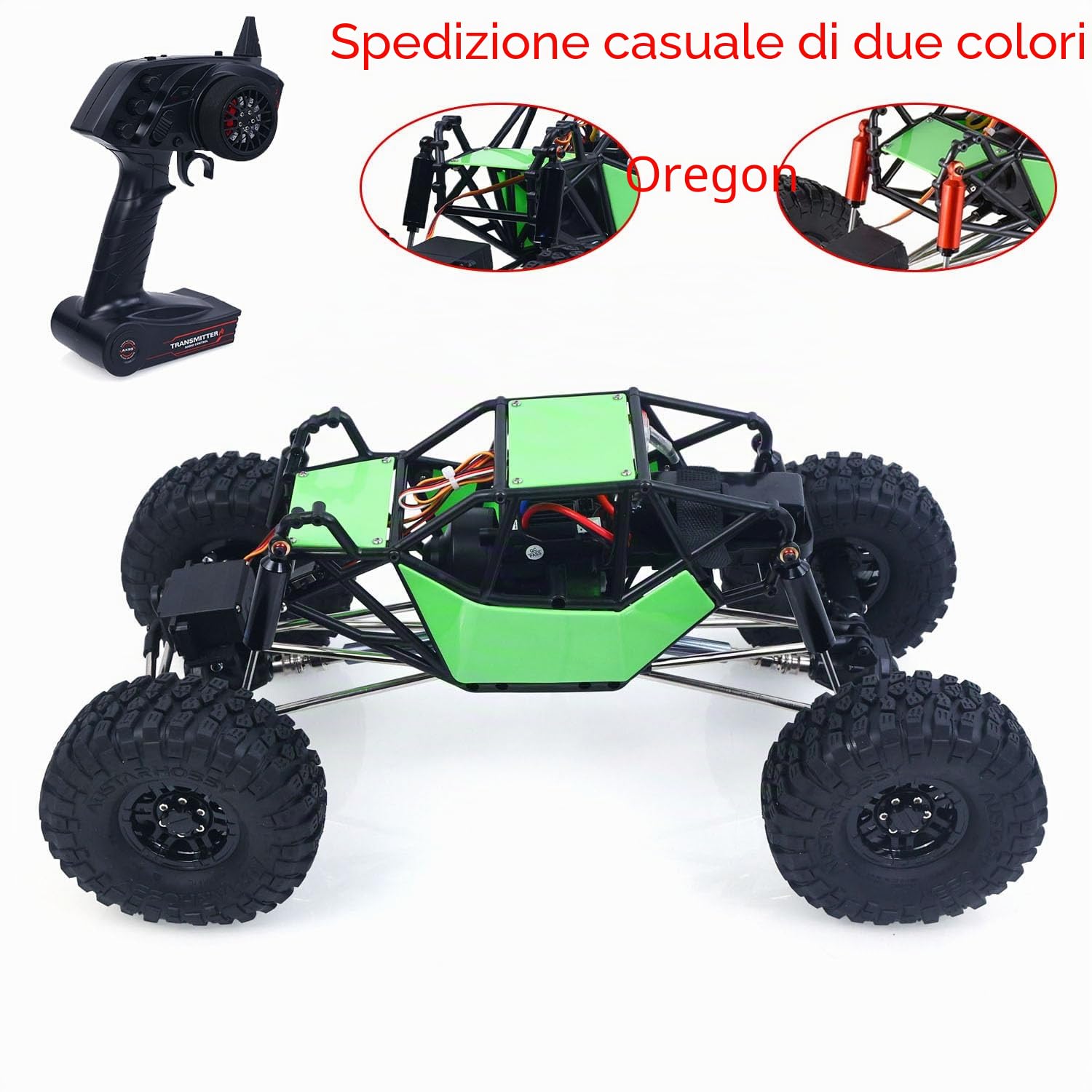 TOUCAN RC HOBBY US in Stock Telecomando 1/10 Rock Crawler 2.4G 4 * 4 RTR Radio Elettrica Fuoristrada Camion Hobby Grade Modello per Età 14+ (Verde)