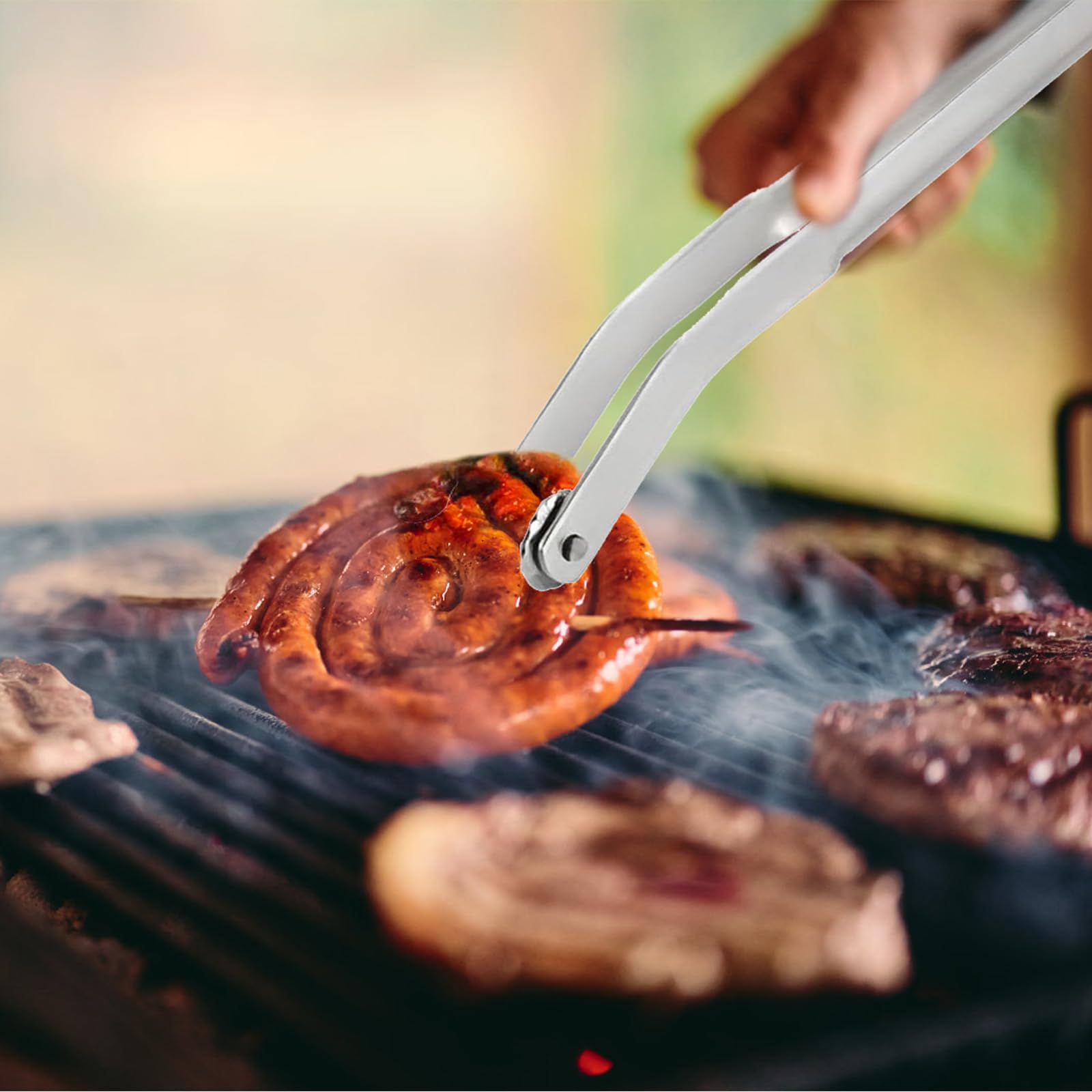 2 Stück Grillzangen Edelstahl 25cm - BBQ Zangen Für Grillen & Küche