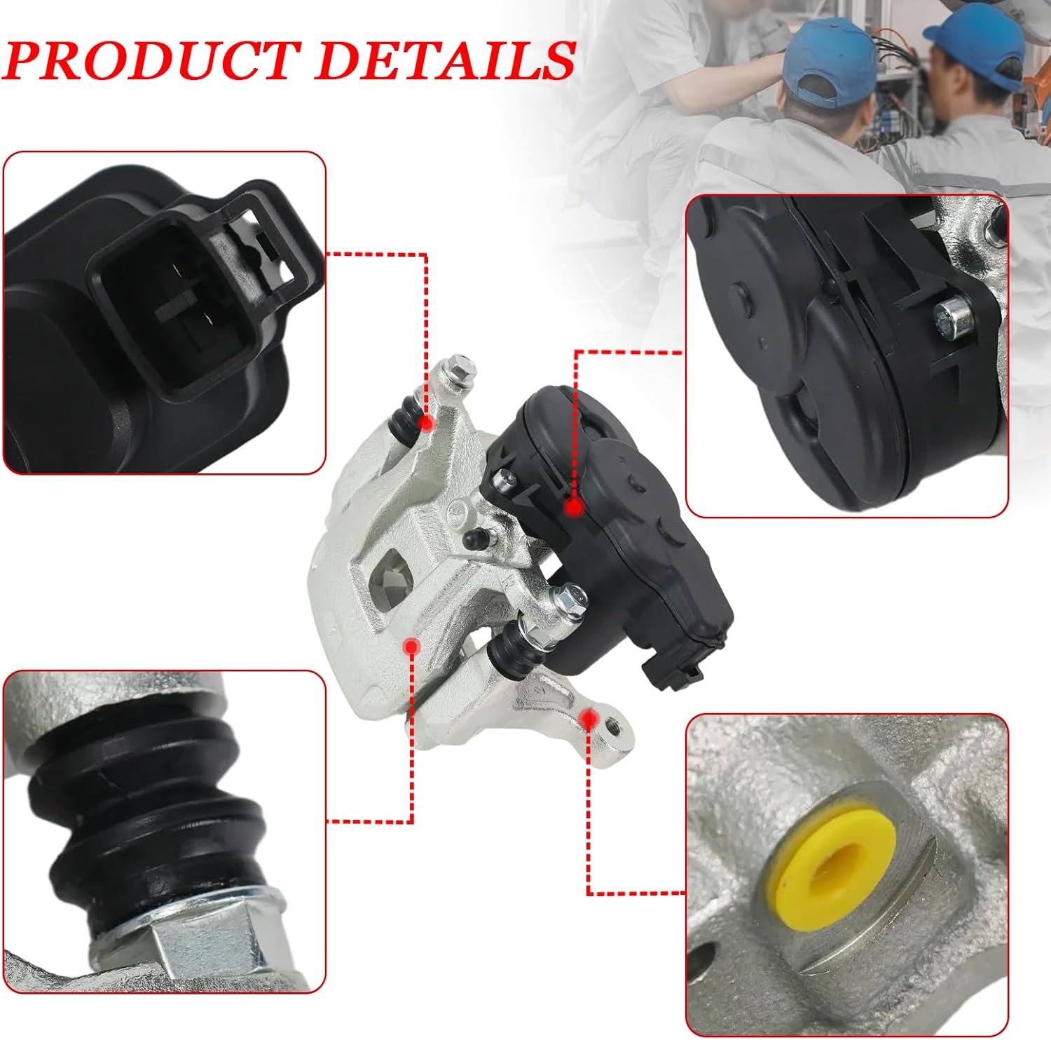 4605C044 Rear Right Electrical Brake Caliper for Mitsubishi Outlander 2.4L 3.0L 2017-2020, Outlander PHEV 2.0L 2.4L 2018-2022, Eclipse Cross 1.5L 2018-2022 Rear Passenger Electrical Brake Caliper
