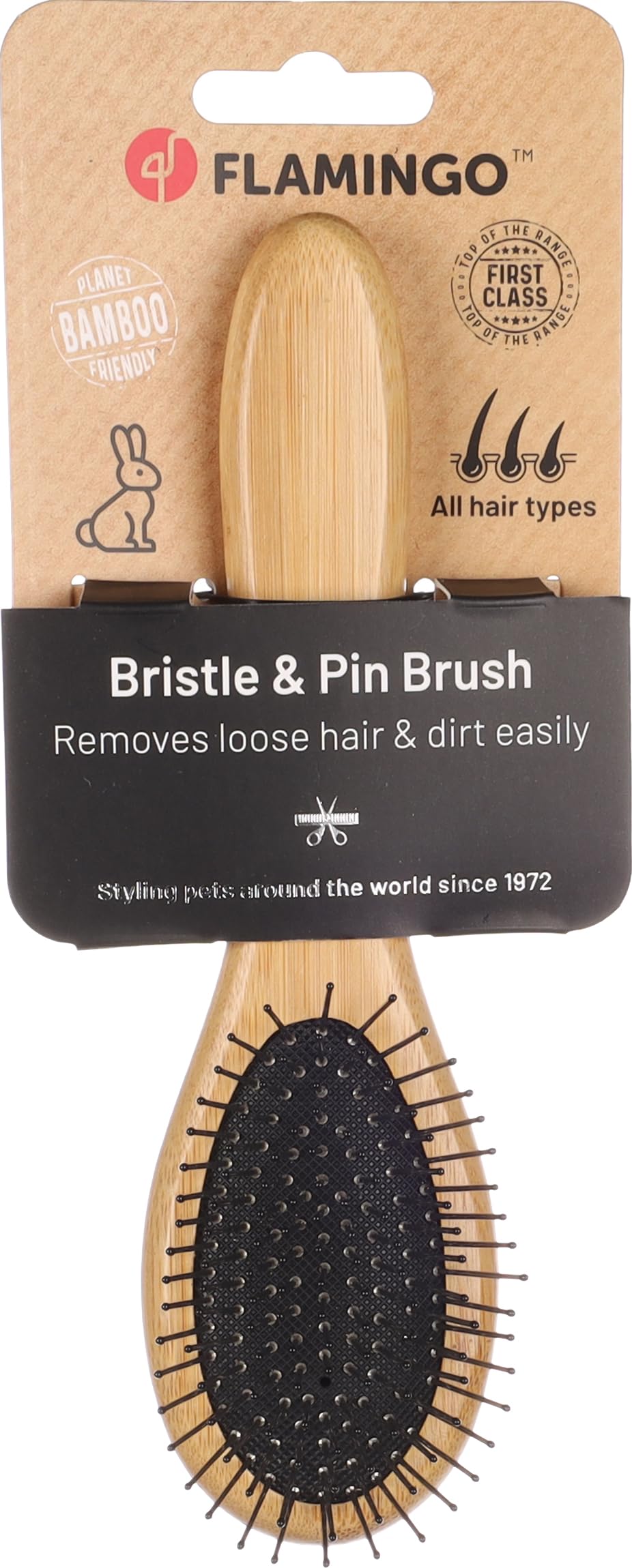Flamingo - Brosse à Épingles pour Rongeurs Babu - Douce et Ergonomique - Idéal pour Lapins, Cochons d'Inde, Chinchillas et Furets