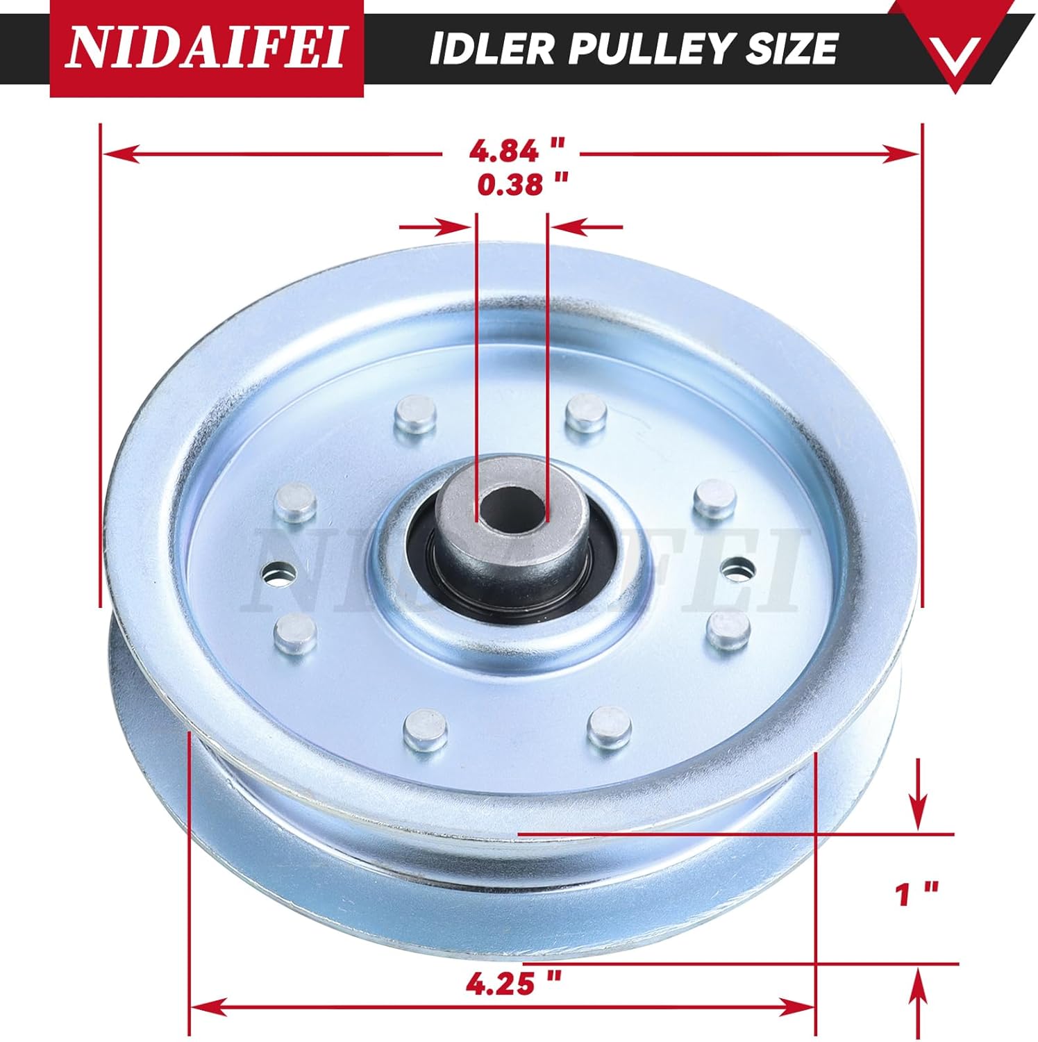 2 Pack 756-04129B Idler Pulley Replace 753-08171, 756 04129B, 956-04129, 753-08068A, 12675 for Troy Bilt 42" Cub Cadet 42" RZT50 RZT54 LTX1040 LT1045 LTX1045 LTX1050, Craftsman LT2000 Tractor