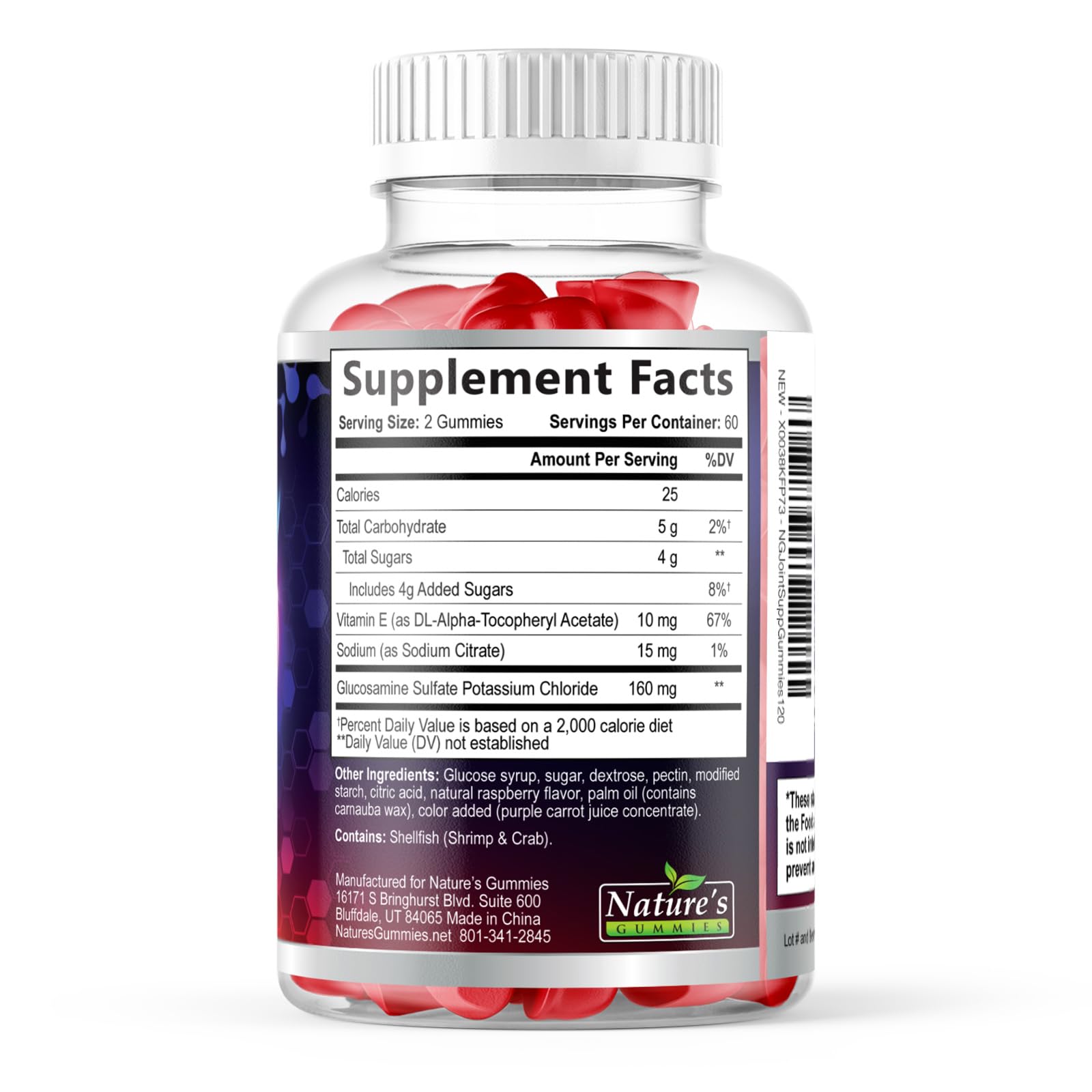 Joint Support Gummies - Extra Strength Glucosamine Gummy Supports Flexibility, Joint & Cartilage Health for Back, Knees, Hands - Natural Vitamin E for Immune Support for Women & Men - 120 Gummies — Amazon image 9