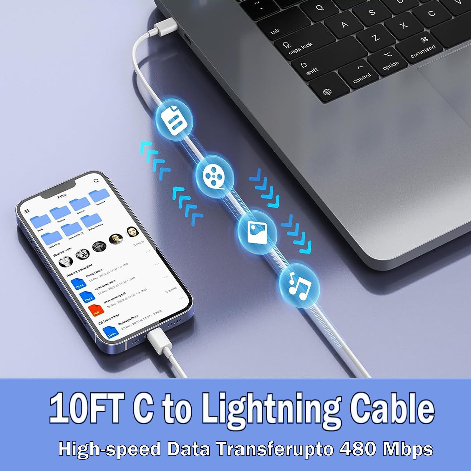 Apple MFi-zertifiziertes Lightning-Kabel für Apple iPhone Ladegerät-J20