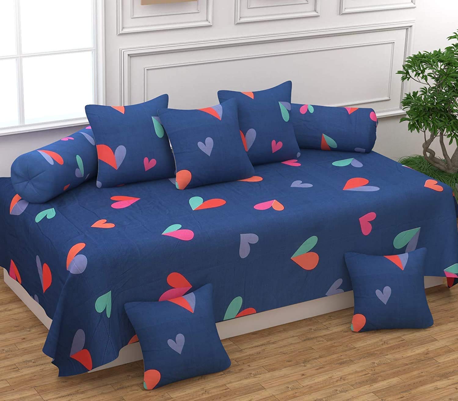 Cotton 500 TC Diwan Set -Pack of 8 Pieces-image-11