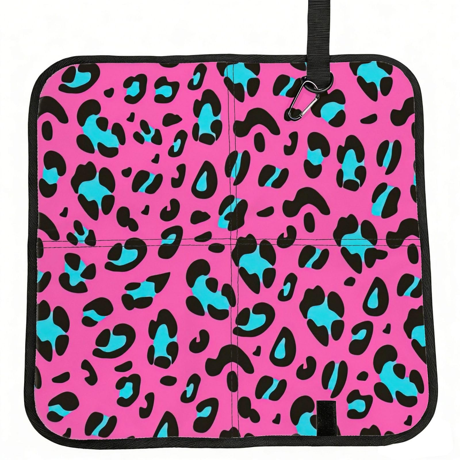AYYQWE Cute Leopard Print Foldable Seat Cushion Portable Chair Pad Office Commuting Picnic Camping Outdoor