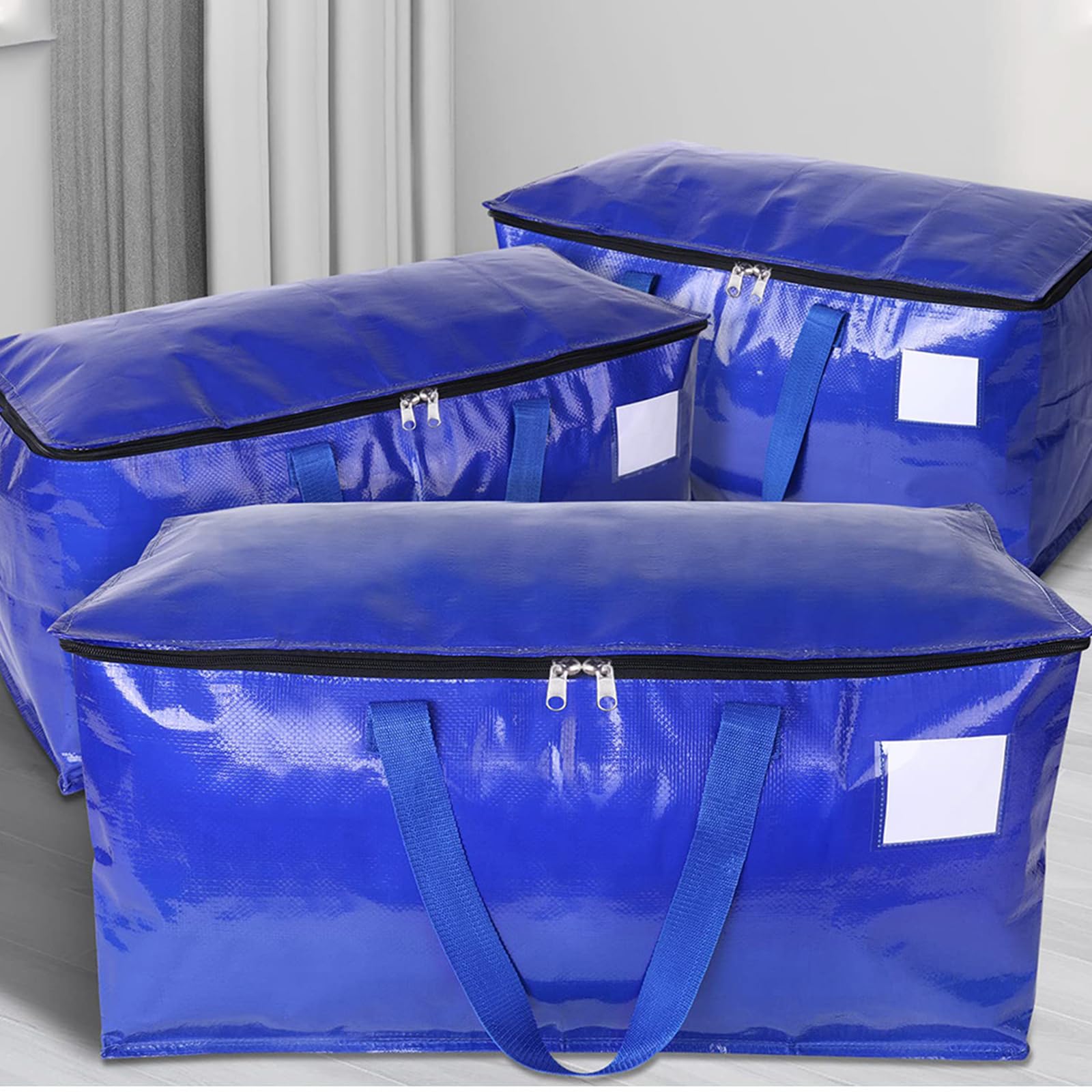 4 sacchetti grandi da 92 l, con chiusura lampo, borsa impermeabile per trasloco, copriletti, vestiti, biancheria da letto, pieghevoli per spostamenti