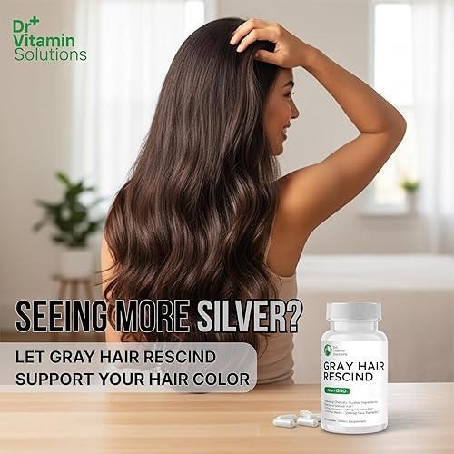 Miniatura 7 de DR Vitamin Solutions Gray Hair Rescind with Catalase - Vitaminas antienvejecimiento para el cabello, la piel y las uñas, ácido pantoténico, ácido
