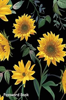 Password Book: Include Alphabetical Index With Sun Flower illustration Seamless Pattern