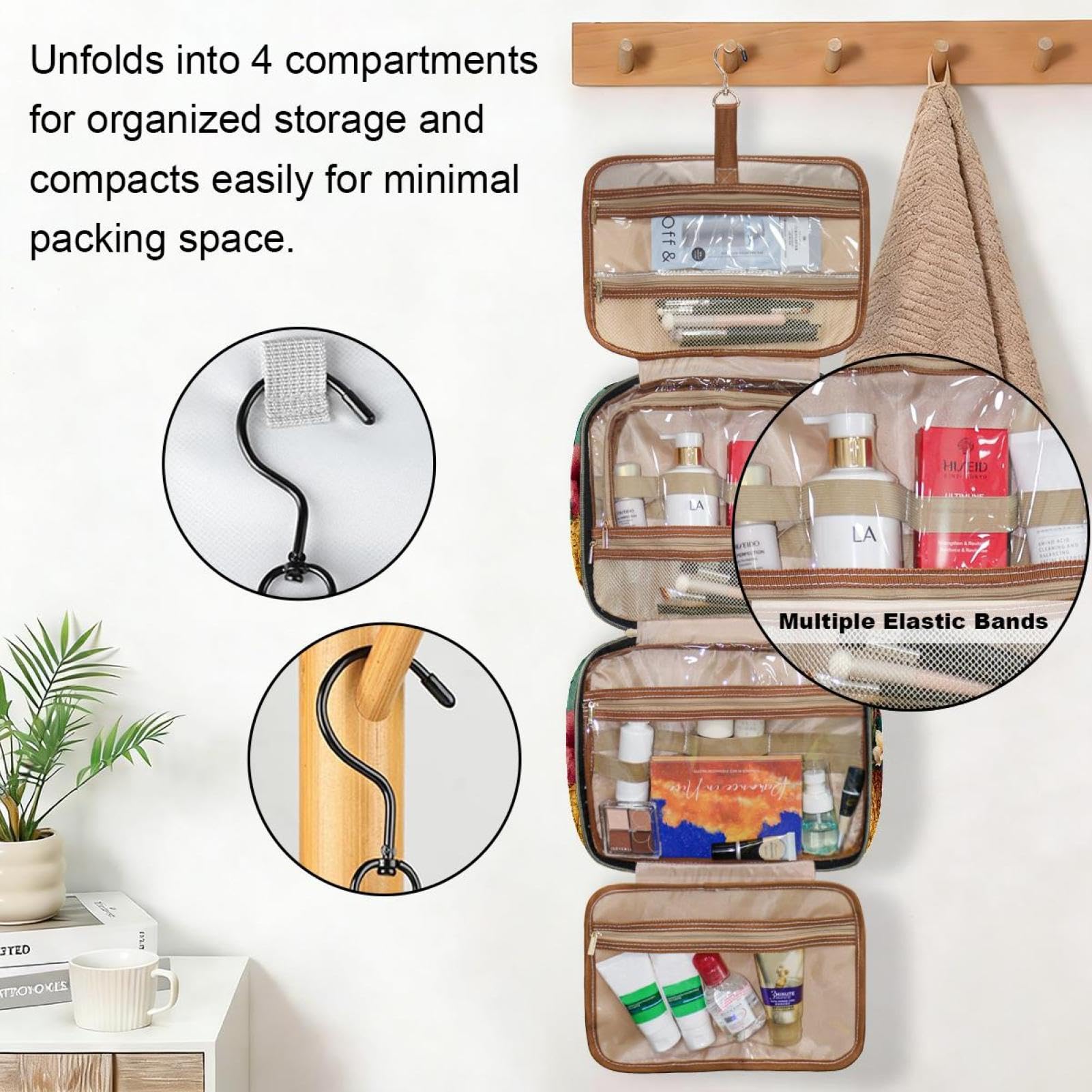 Kulturbeutel zum Aufhängen, niedlicher Corgis Reise-Make-up-Tasche, Organizer, Kosmetiktasche, Make-up-Kulturbeutel für Reiseutensilien, Zubehör, Mehrfarbig 17, M, Kulturbeutel