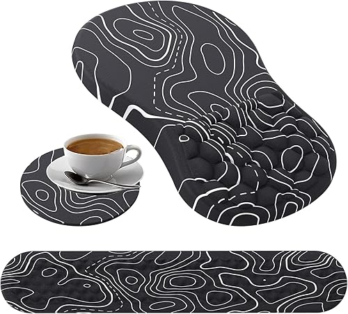 Alfombrilla de mouse con reposamuñecas, alfombrilla de mouse ergonómica con reposamuñecas, almohadillas de mouse para computadora, alivio del dolor,