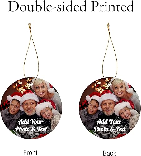 Miniatura 7 de Adornos de Navidad personalizados con imagen personalizada, adorno fotográfico de doble cara, decoración del hogar, árbol de Navidad, decoración