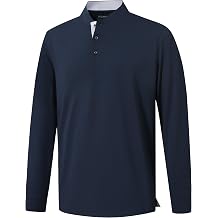 M MAELREG Golf Shirts for Men Collarless Performance Henley Polo Shirts