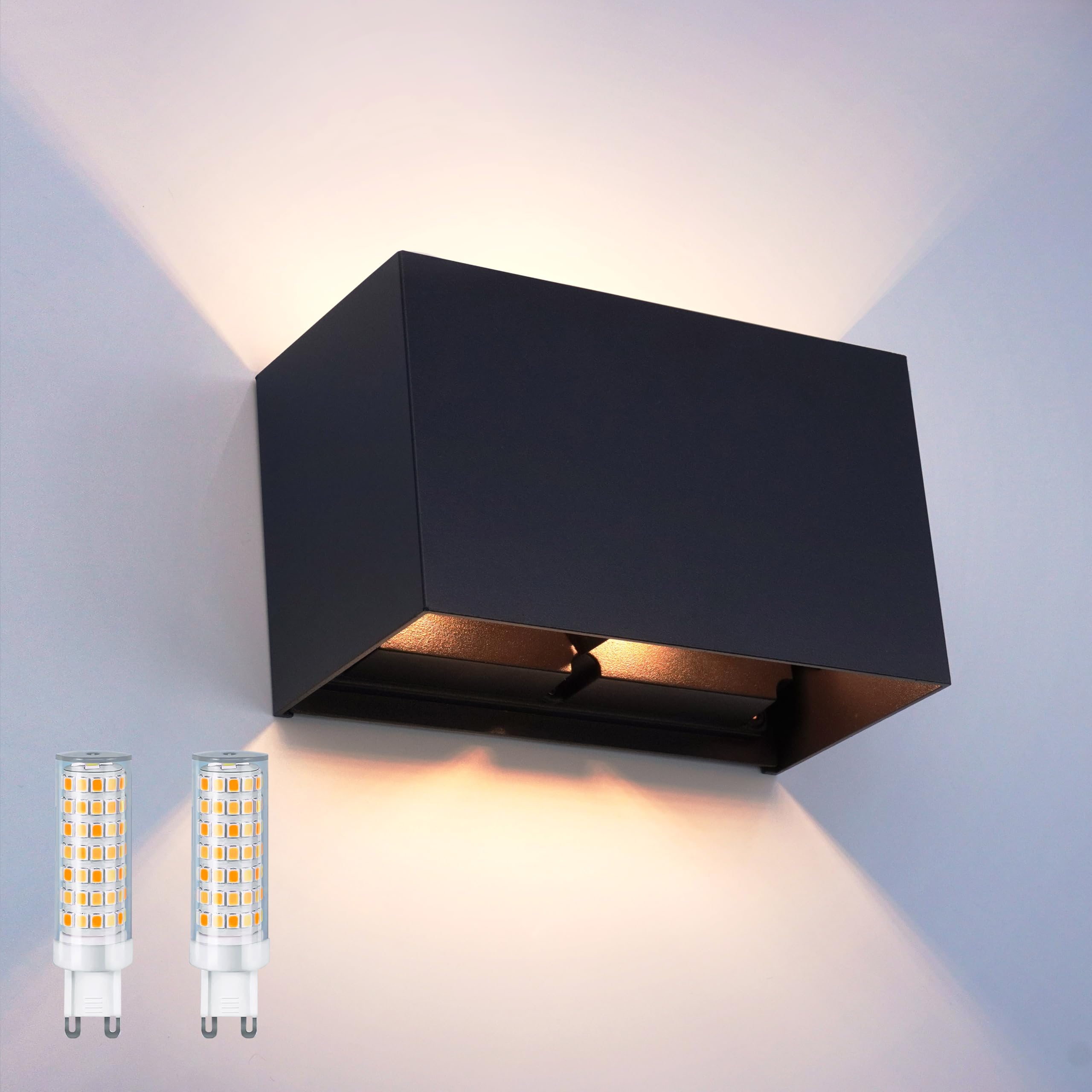 KICAAO Modern Wall Sconce 16W, IP65 Waterproof LED Modern Lighting Suitable for Indoor and Outdoor, Replaceable G9 LED Bulb,Adjustable Light Angle