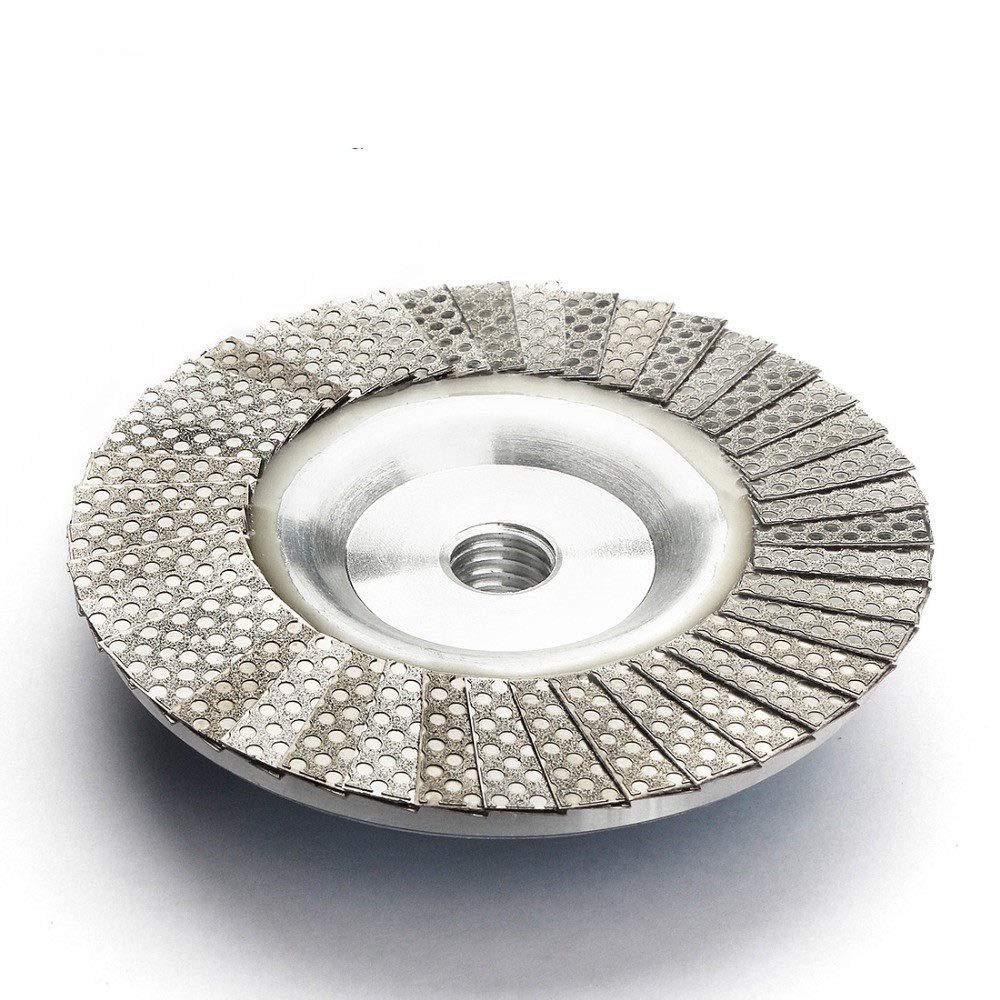Disco de aleta de diamante 4 pulgadas M14 o 5/8-11 Adaptador de metal de rosca Disco de aleta de muela de esmerilado electrochapado de diamante Herramienta abrasiva, M14,60