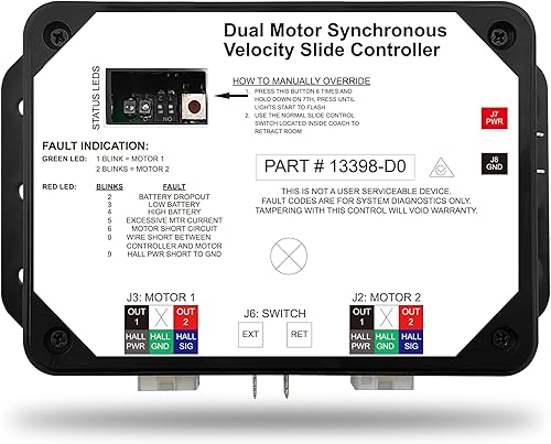 13398-DO Controlador deslizante de velocidad síncrono dual, repuesto para controlador V-Sync II, compatible con Lippert In-Wall Slide-Out en RV