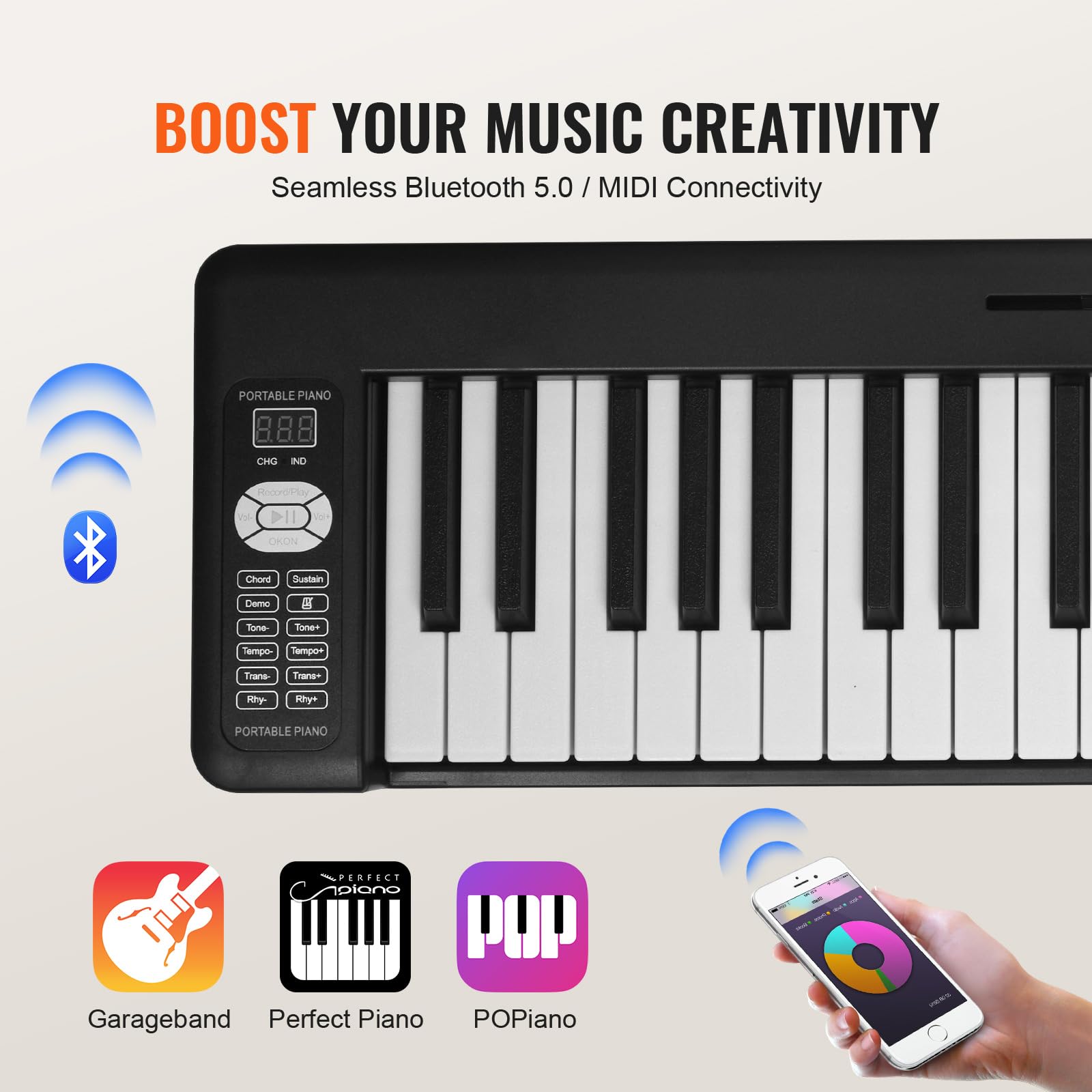 Amazon.com: VEVOR, Bluetooth & MIDI, Portable Electronic